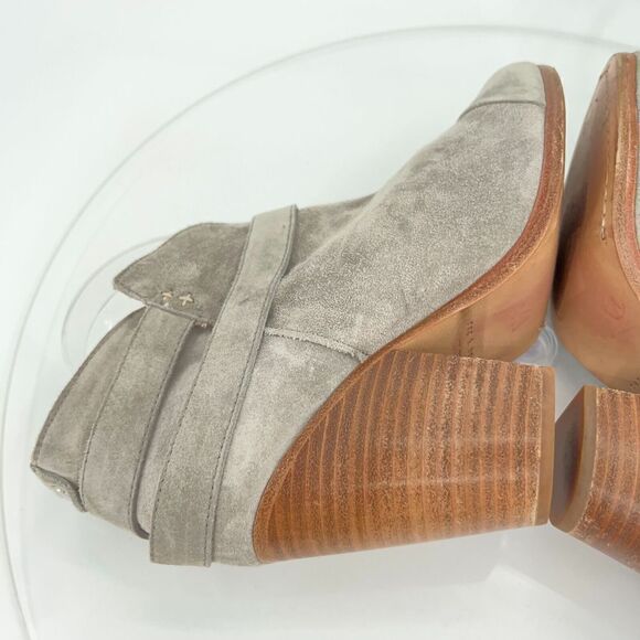 Rag & Bone Harrow Ankle Boots Women's Size 39 9 Grey Suede Leather Strap Heel - Picture 9 of 15